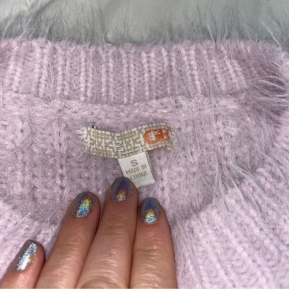 Giani Bini Lavender Lilac Eyelash Chunky Knit Sweater Size Small - Picture 3 of 11